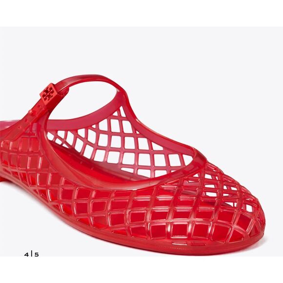 NEW $200 Tory Burch Mellow Mary Jane Jelly Mule Red Women's Size 10 - Picture 3 of 6